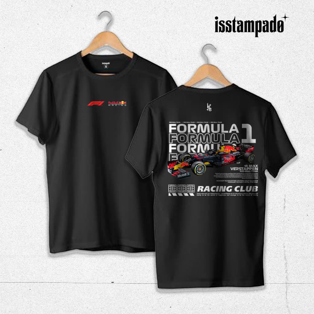 Camiseta F1 Verstappen 2025 Red Bull Racing #1 Fórmula 1 100% Algodão unissex