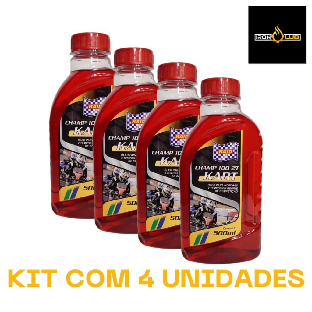KIT 4 RAID CHAMP 100 2T KART 2 TEMPOS COMPETIÇÃO DE 500ML