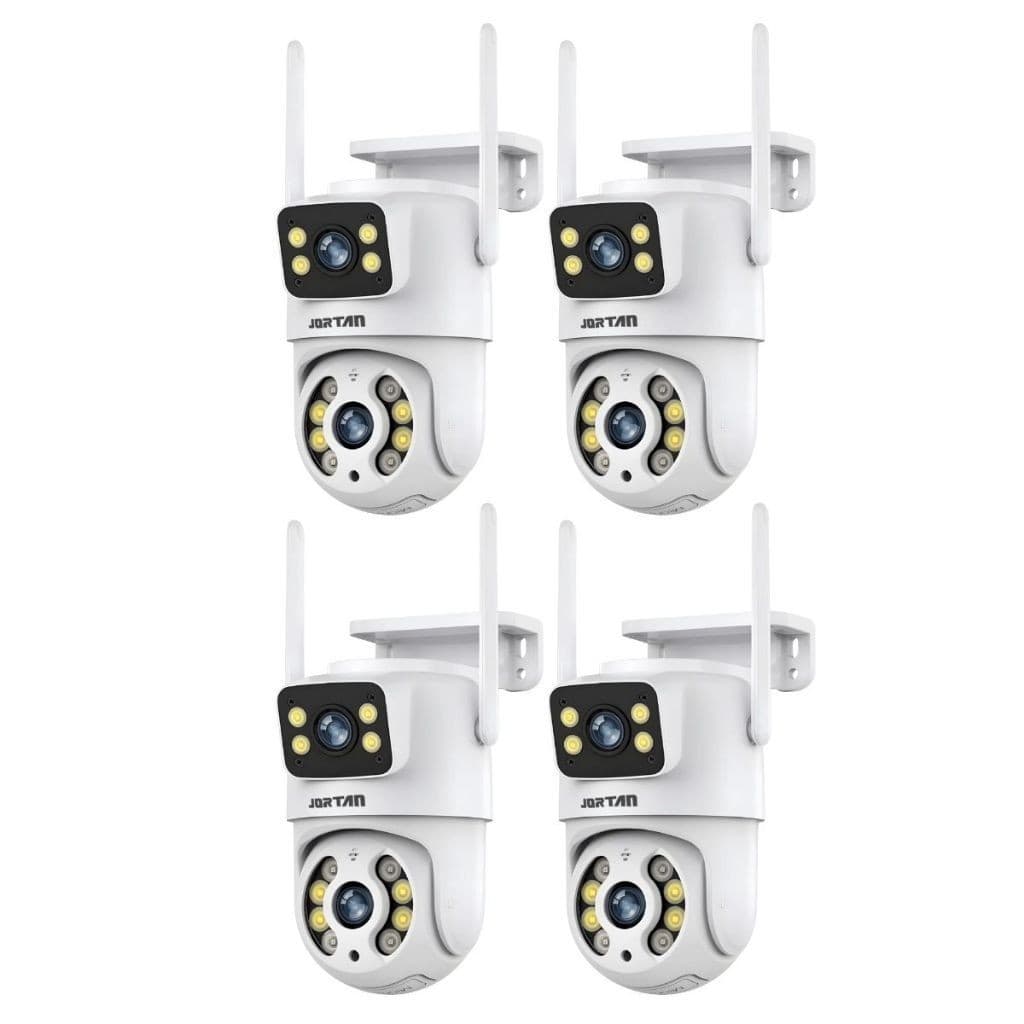 Kit 4 Câmera de Segurança IP Wi-fi Branco IP66 360°de Lente Dupla - com App YOOSEE