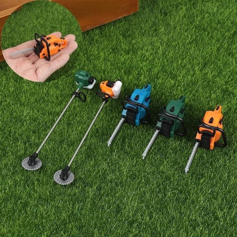 1 Pçs Ferramenta De Reparo De Simulação Serra 1 : 12 Casa De Boneca Mini Corrente Cortador De Grama Decoração De Jardim