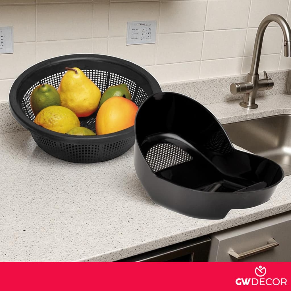Kit Escorredor de Arroz + Lava Tudo Para Frutas Massas Legumes Multiuso Plastico
