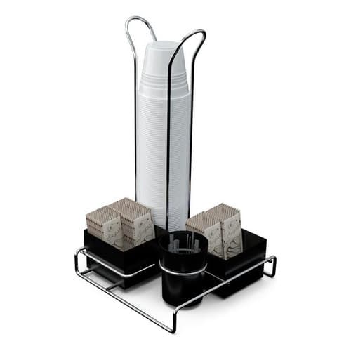 Kit Organizador Preto De Chá E Café Com Porta Copos 50ml A 80ml Stolf