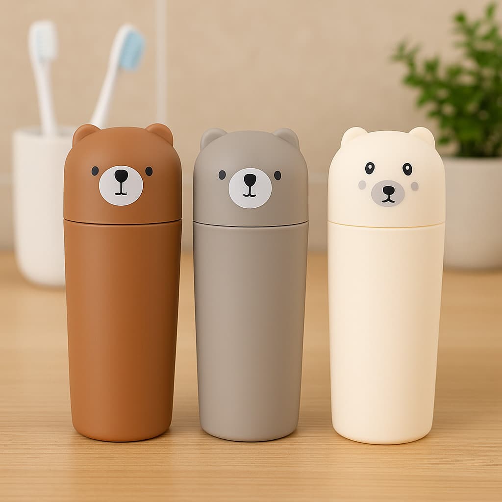 Porta Escova De Dente Infantil e Adulto Ursinho