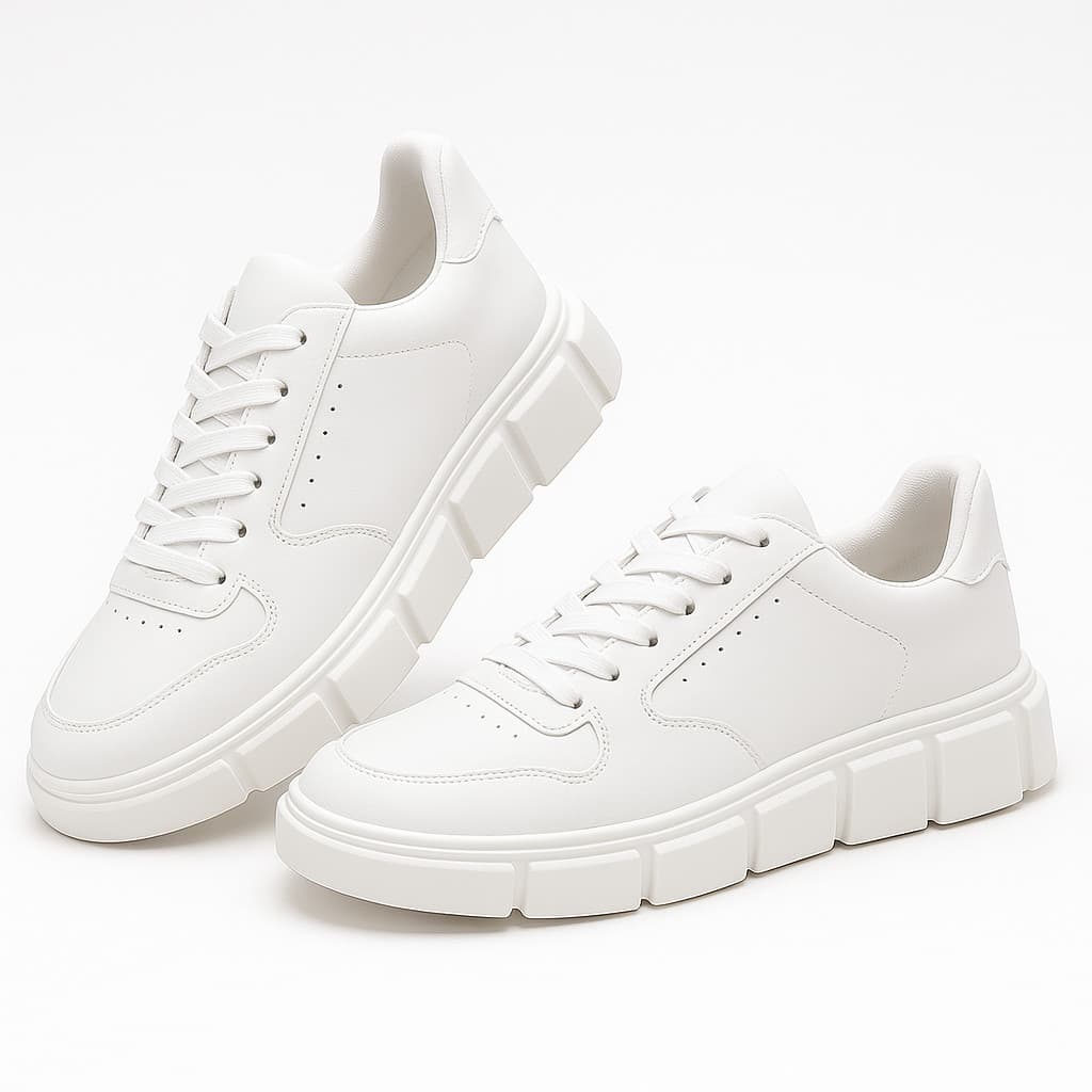 Tênis Masculino AZERA Estilo Casual Branco Solado Alto Urbano Confortável