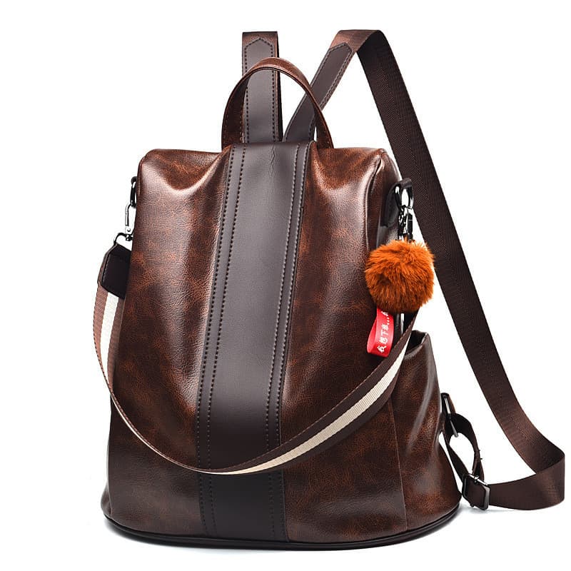 Mochila Multifuncional Feminina Elegante E De Grande Capacidade Anti-Roubo De Couro Macio Bolsa De Ombro