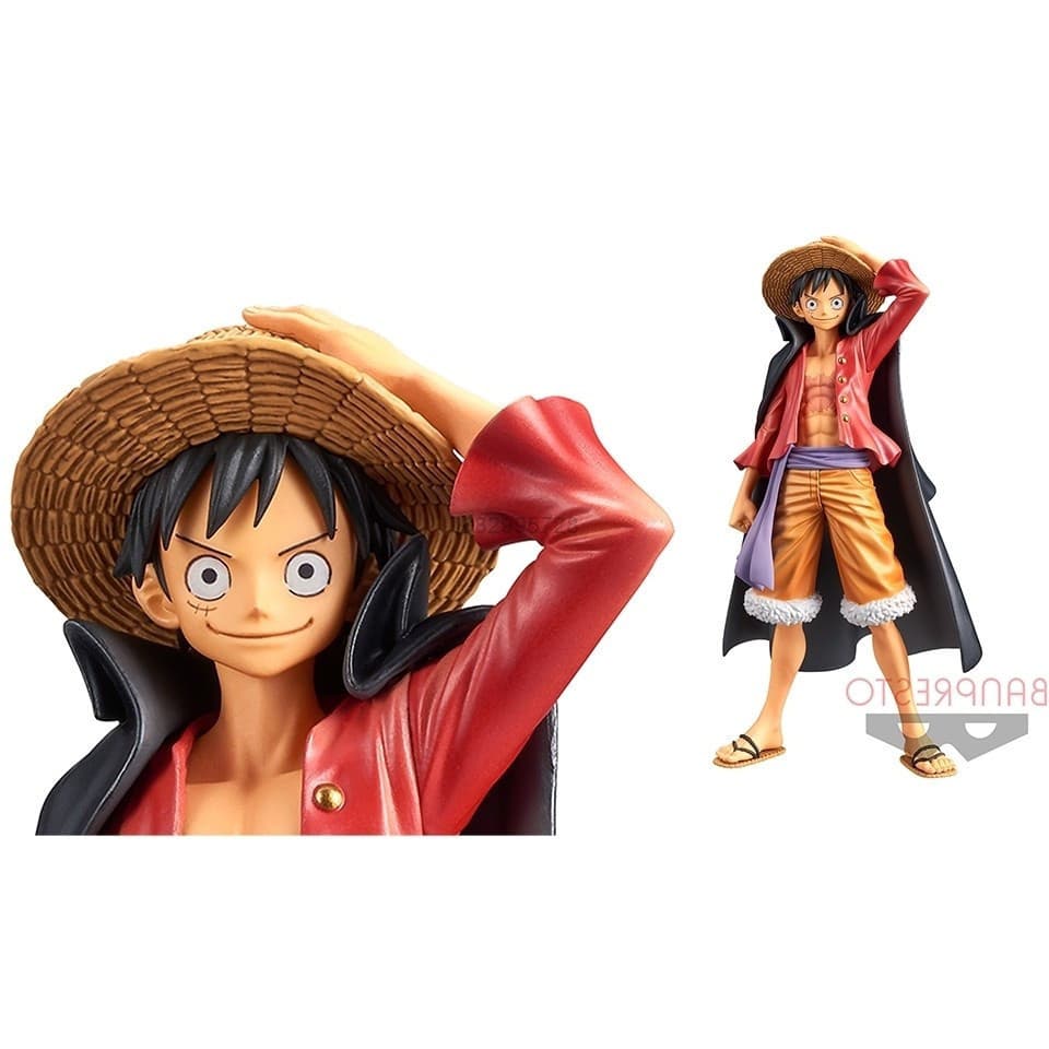 Boneco fime Brinquedo One Piece Luffy com capa preto especial 2023