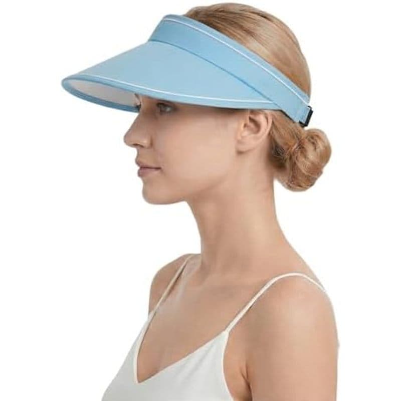 Baotongle Viseiras De Sol Para Mulheres Aba Larga Clipe Em Viseira Chapéus Ajustável Proteção UV Boné De Verão Golfe Pra