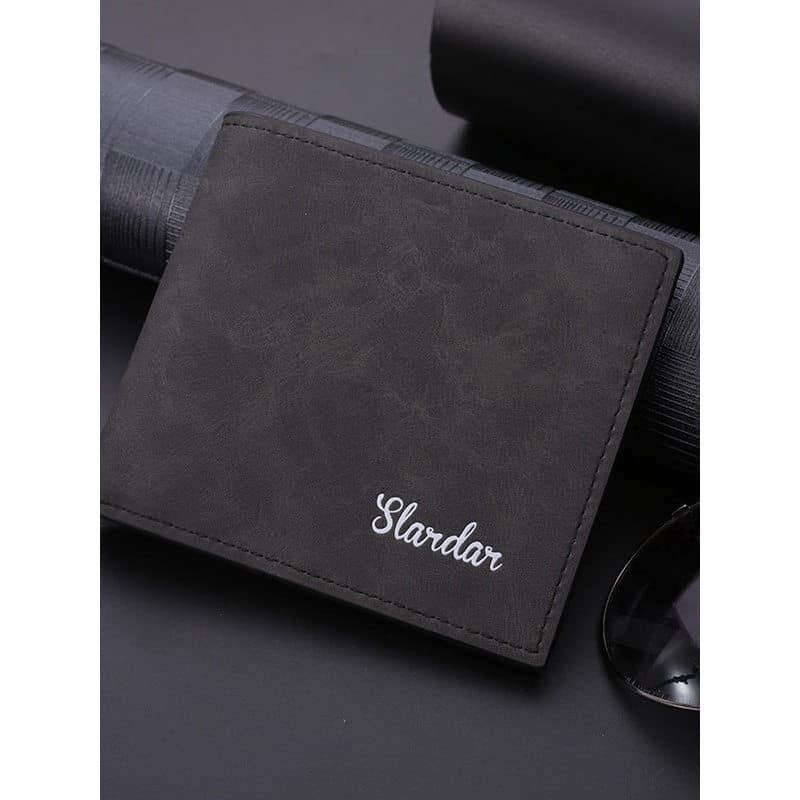 carteira masculina com ziper carteira masculina Carteira masculina textura de couro curto Retro na moda estudante univer
