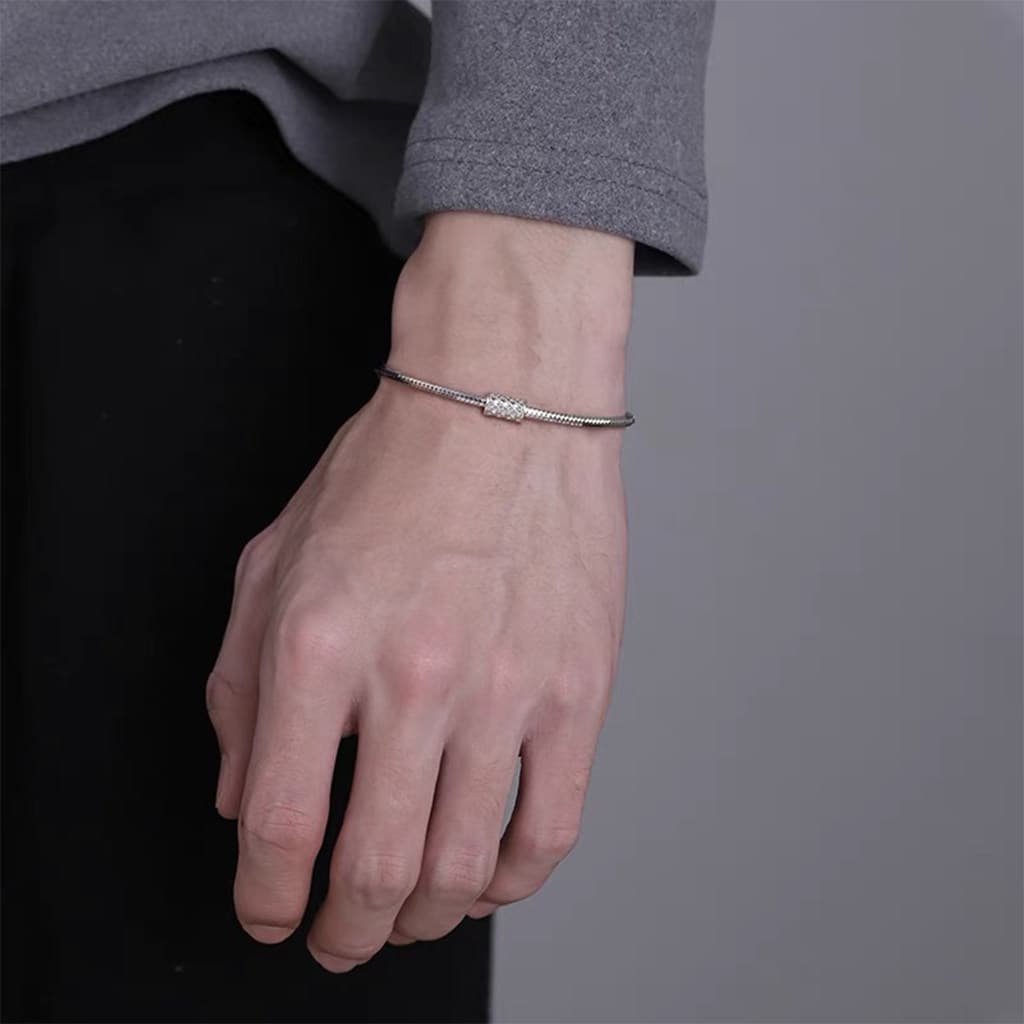 pulseira masculina pulseira Pulseira pulseira masculina na moda corrente de osso de cobra Luo Net Design estilo simples