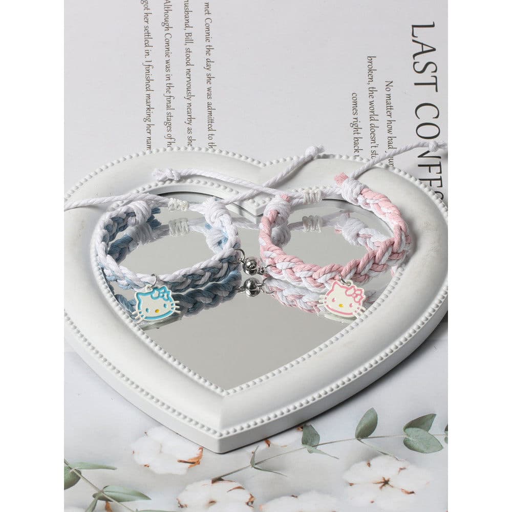 pulseira masculina pulseira KT gato trançado casal pulseira magnética ajustável presente de alto valor para namoradas fa