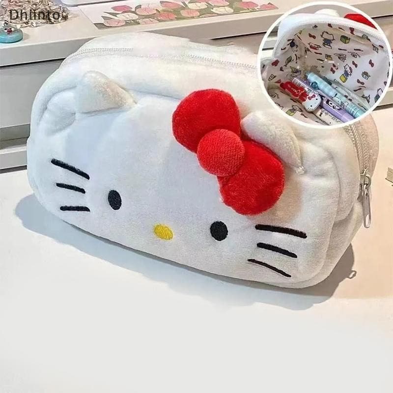 [Dhiint] Estojo De Pelúcia Fofo Para Maquiagem Bolsa De Cosméticos Meninas Organizador De Papelaria Bolsas De Armazename