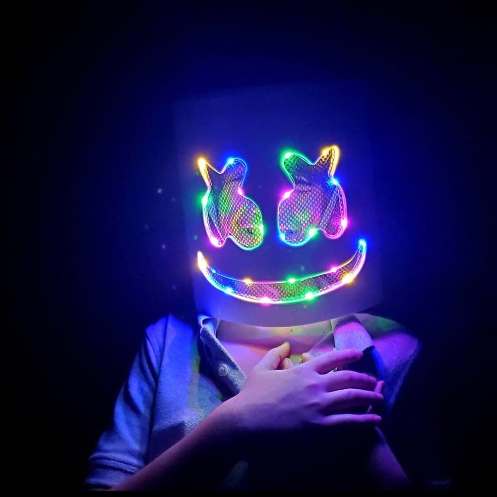 Marshmellow DJ Capacete luminoso marshmellow Máscara facial máscara led Bar Atmosfera Adereços capacete gogo