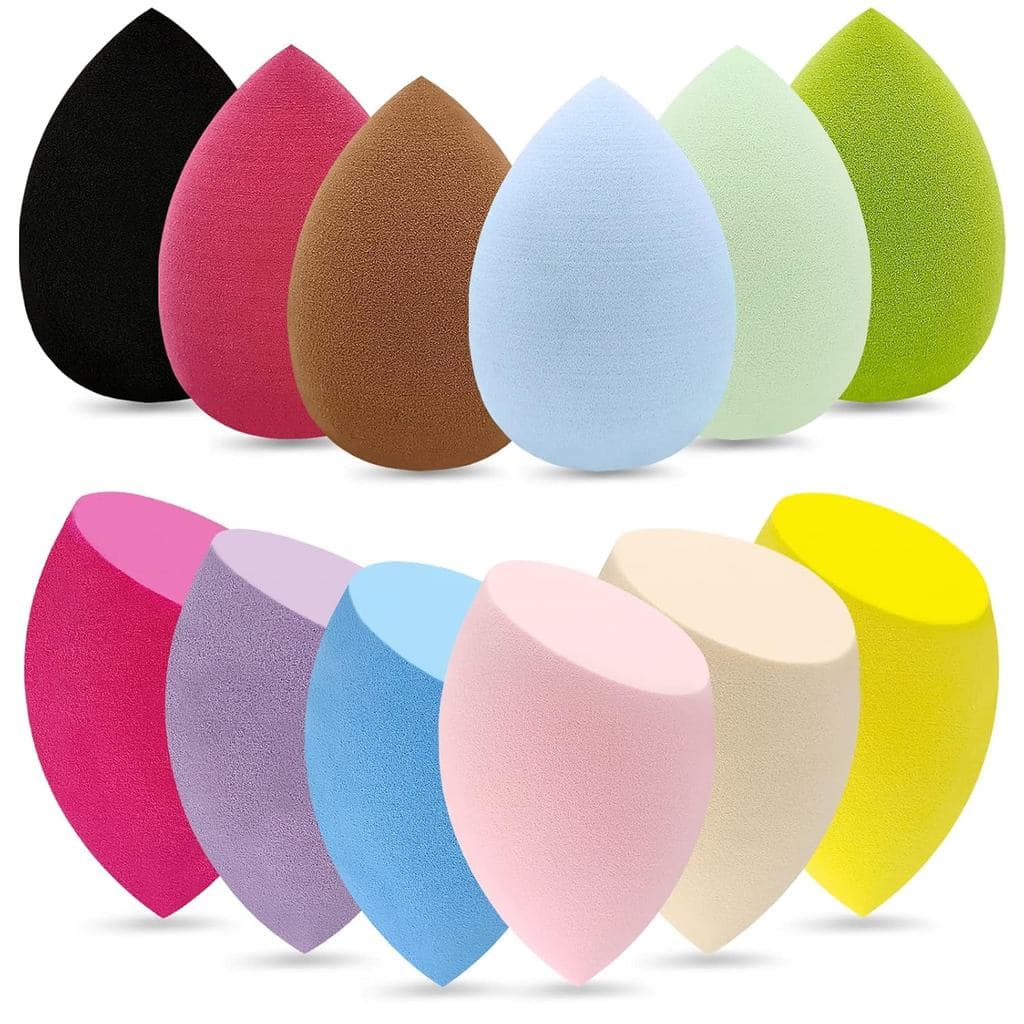 12 Pieces Professional Makeup Sponge Set,Latex Free Flawless Soft Setting Face Puffs,Multicolor Beauty Sponge Blender Co