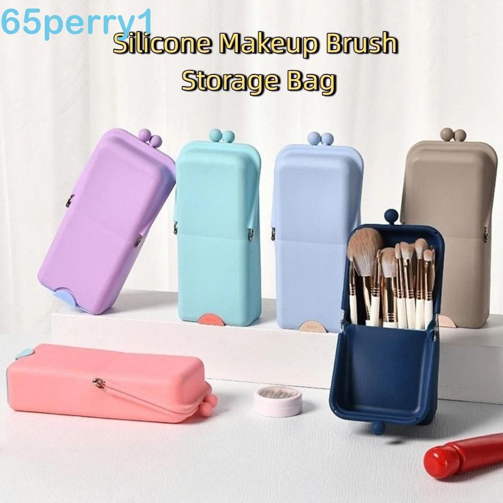 PERRY1 Bolsa De Armazenamento De Pincel De Maquiagem , Vertical De Silicone Para Pincéis Cosméticos , Suporte De Grande