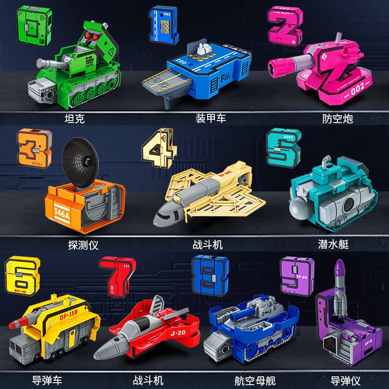 Brinquedo infantil para meninos, blocos de montar de robô digital educativo transformável para idades de 3 a 6 anos, pre