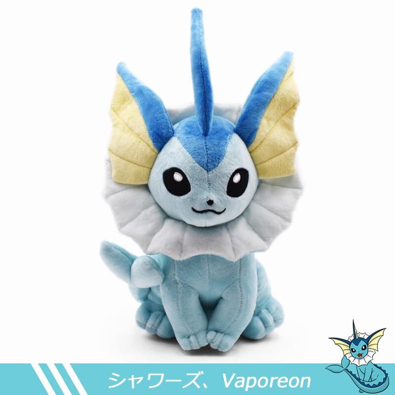Brinquedo de pelúcia Vaporeon e Eevee de 32cm, boneco macio e acolhedor.