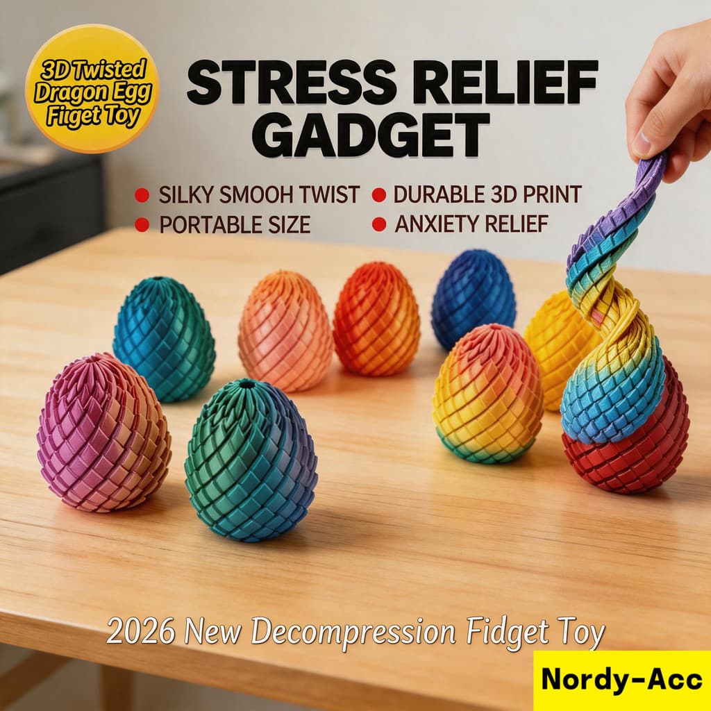 Deformável 3D Impresso Ovo De Dragão Alívio Do Estresse Torção Brinquedo Fidget Criativo Mesa Ornamento Gadget