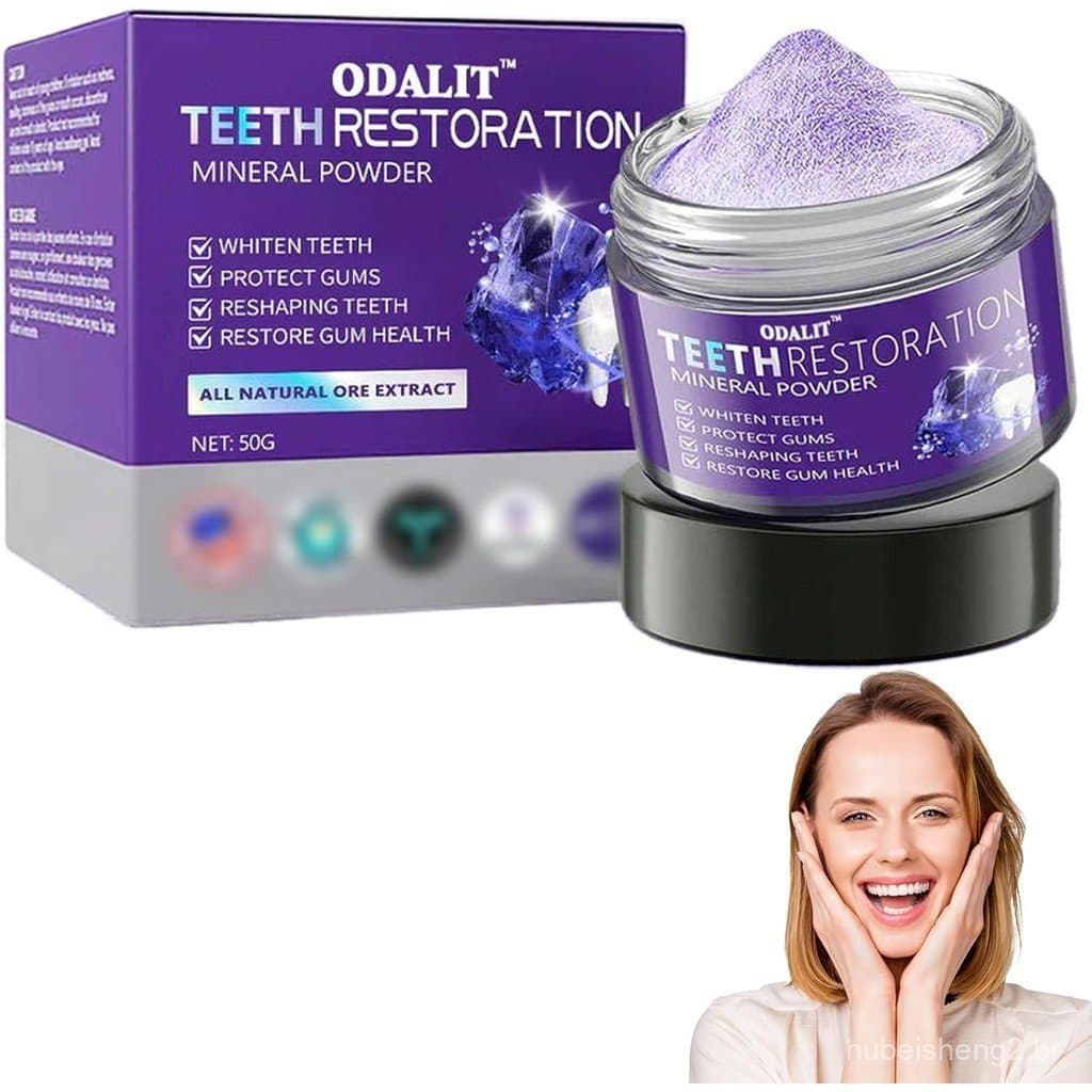 Pó Mineral para Restauração Dentária ODALIT, Pó Mineral para Dentes, Refresca o Hálito, Protege Dentes e Gengivas (1) 1A