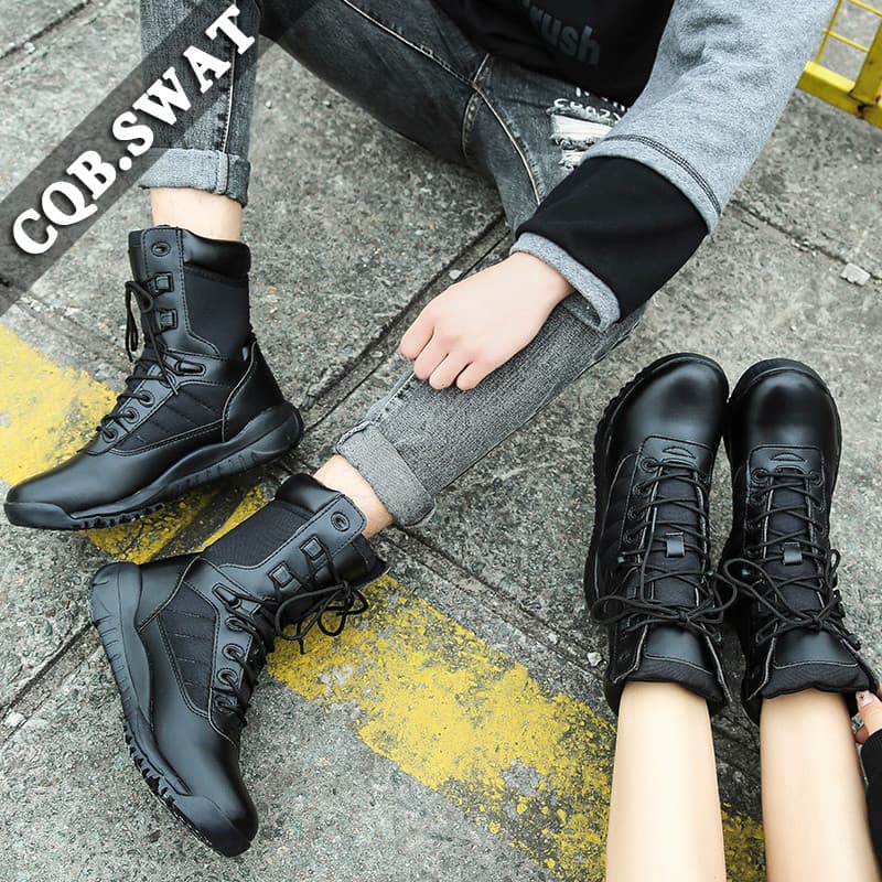 Verão respirável de alta qualidade casal moda Martin botas na moda botas gerais com zíper lateral botas casuais combate