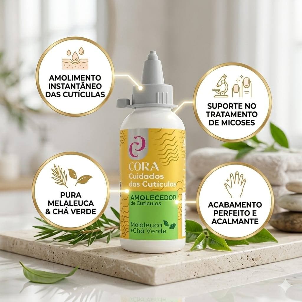Amolecedor de Cutículas Amolex Melaleuca + Chá Verde Aplicador 100ml Cora | Hidratação e Cuidado Profissional