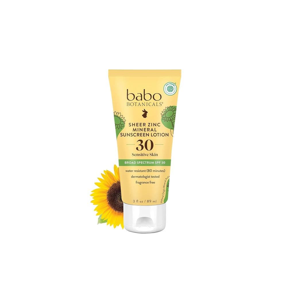 Babo Botanicals Loção Protetora Solar Mineral de Zinco Transparente SPF30 - Óxido de Zinco Natural - Manteiga de Karité