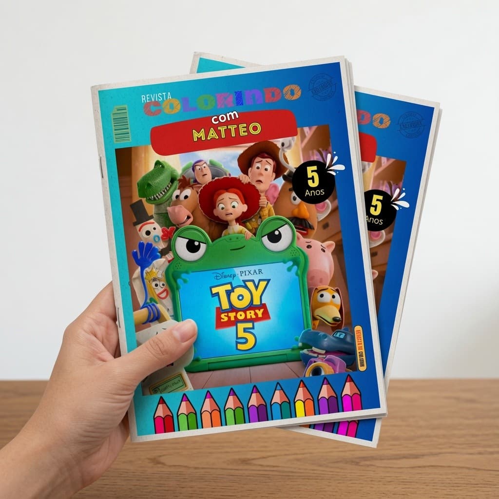 Kit 10 20 30 40 50 Revistinha Livro de Colorir Infantil Lembrancinha Prenda PERSONALIZADO DESENHO - TOY STORY 5livrinho
