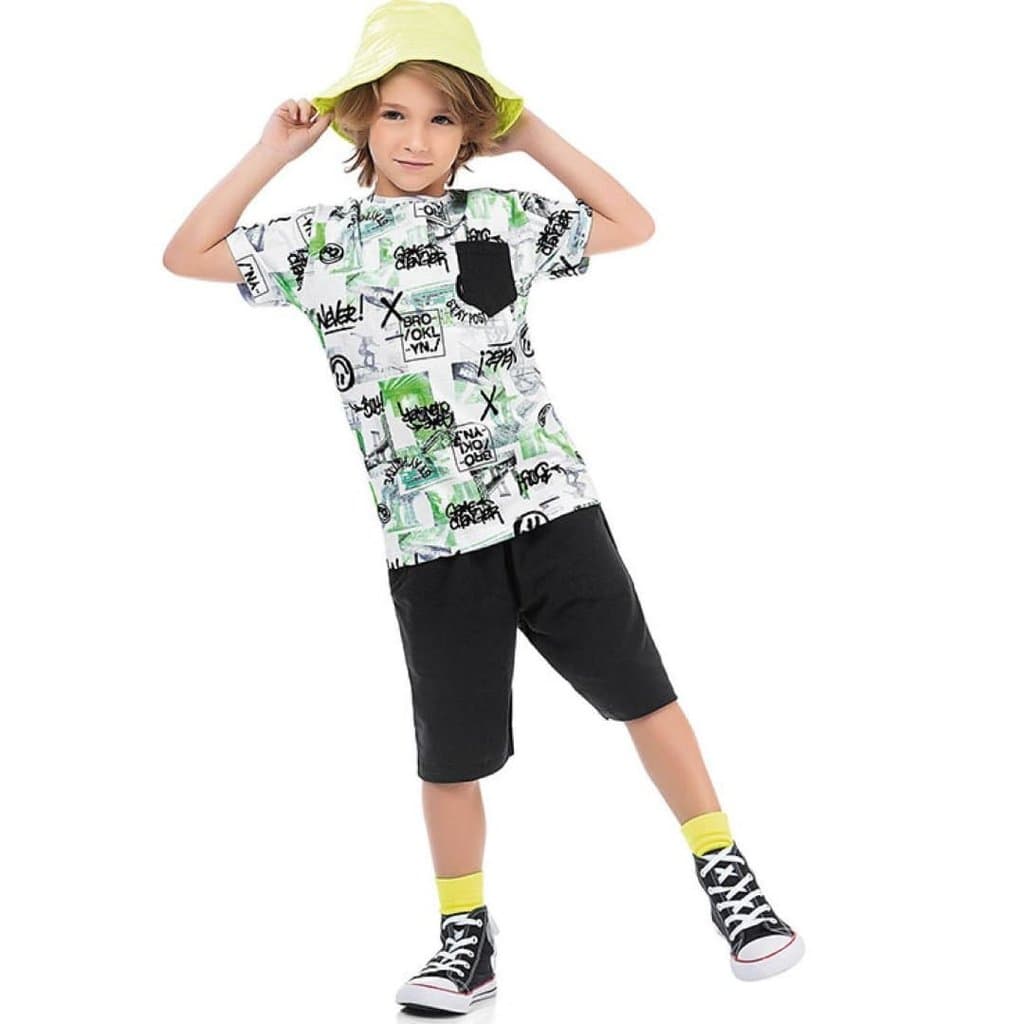 Conjunto Infantil Menino Verão Skate 2 peças  - Fakini