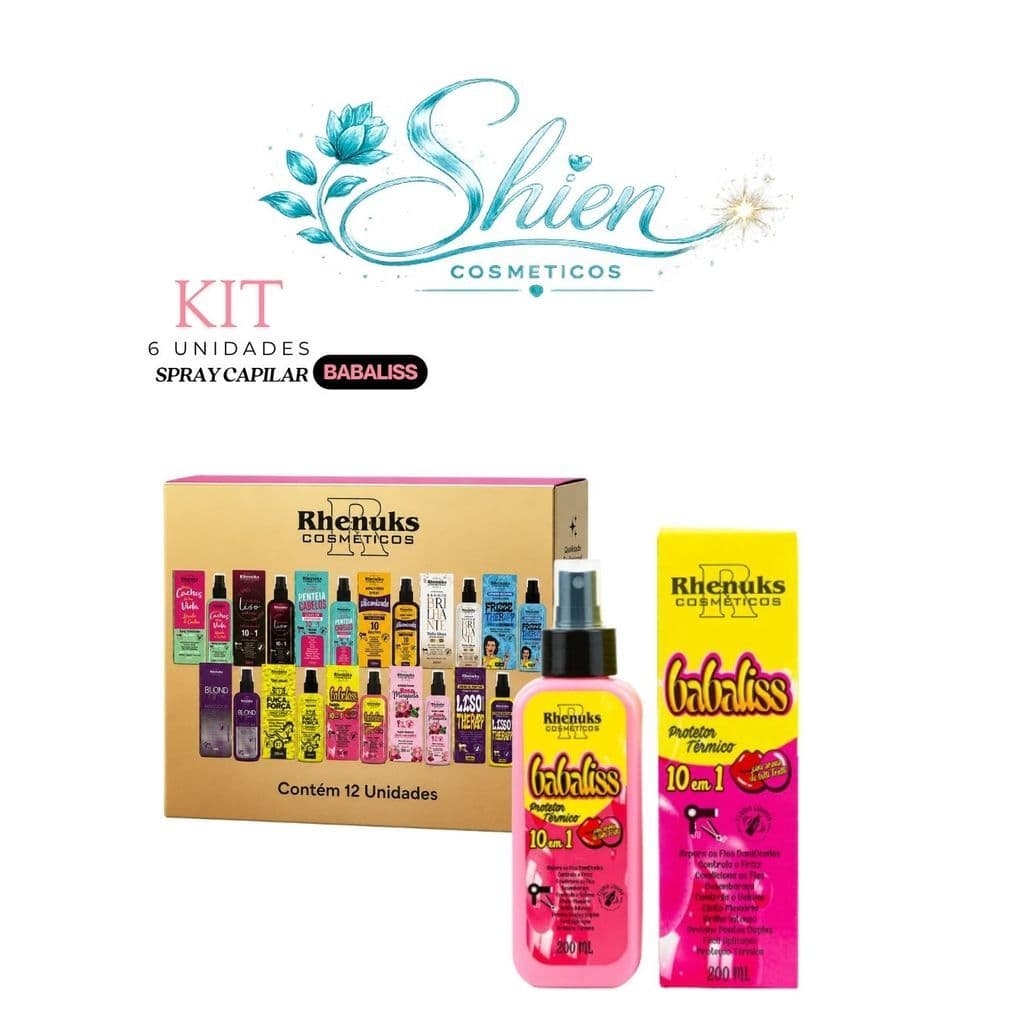 Kit 6 Unidades Spray Capilar Babaliss 200ml Rhenuks (Afilhado)