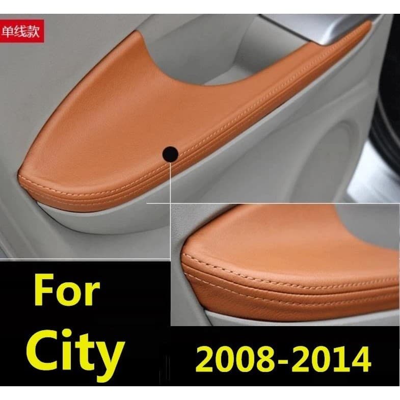 Para Honda City 2008 2009 2010 2011 2012 2013-2014 Microfibra Couro Painel De Apoio De Braço Da Porta Do Carro Capa Prot