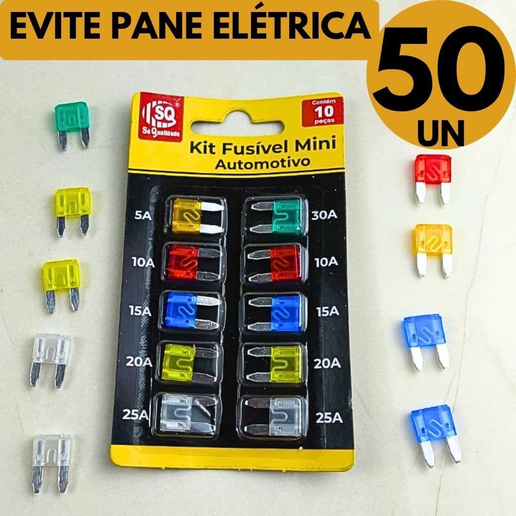 Kit Fusível Mini Automotivo Compatibilidade Universal Proteção Total Carro Moto SUVs Caminhão Vans