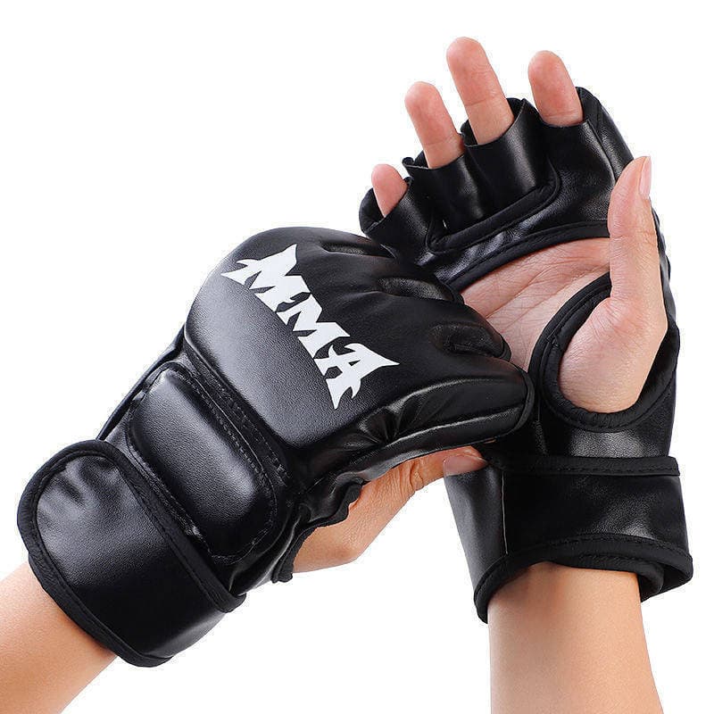 Luvas de boxe de meio dedo para adultos, para sandboxing, Muay Thai, MMA, luvas de combate UFC, luvas de boxe para homen