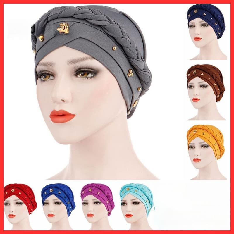 Turbante Feminino Moda Lenço Leite Seda Muçulmano JNKY