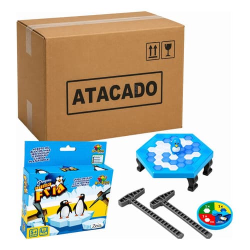 Kit 48 Jogos Pinguim Quebra Gelo Numa Fria Atacado Revenda para lojista brinquedo lote caixa lacrada
