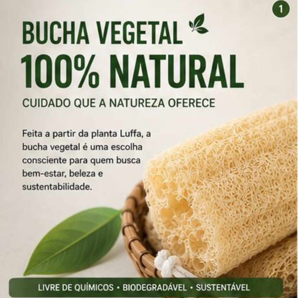 Esponja Vegetal Biodegradável de Alta Qualidade Bege Natural para Esfoliação Suave e Banho Relaxante