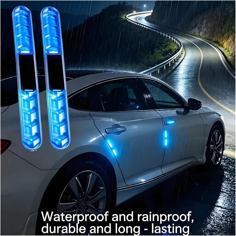1/2 Pçs Solar LED Strobe Flash Luz Porta Do Carro Anti-Risco De Advertência Da Motocicleta Lâmpada Decorativa Acessórios
