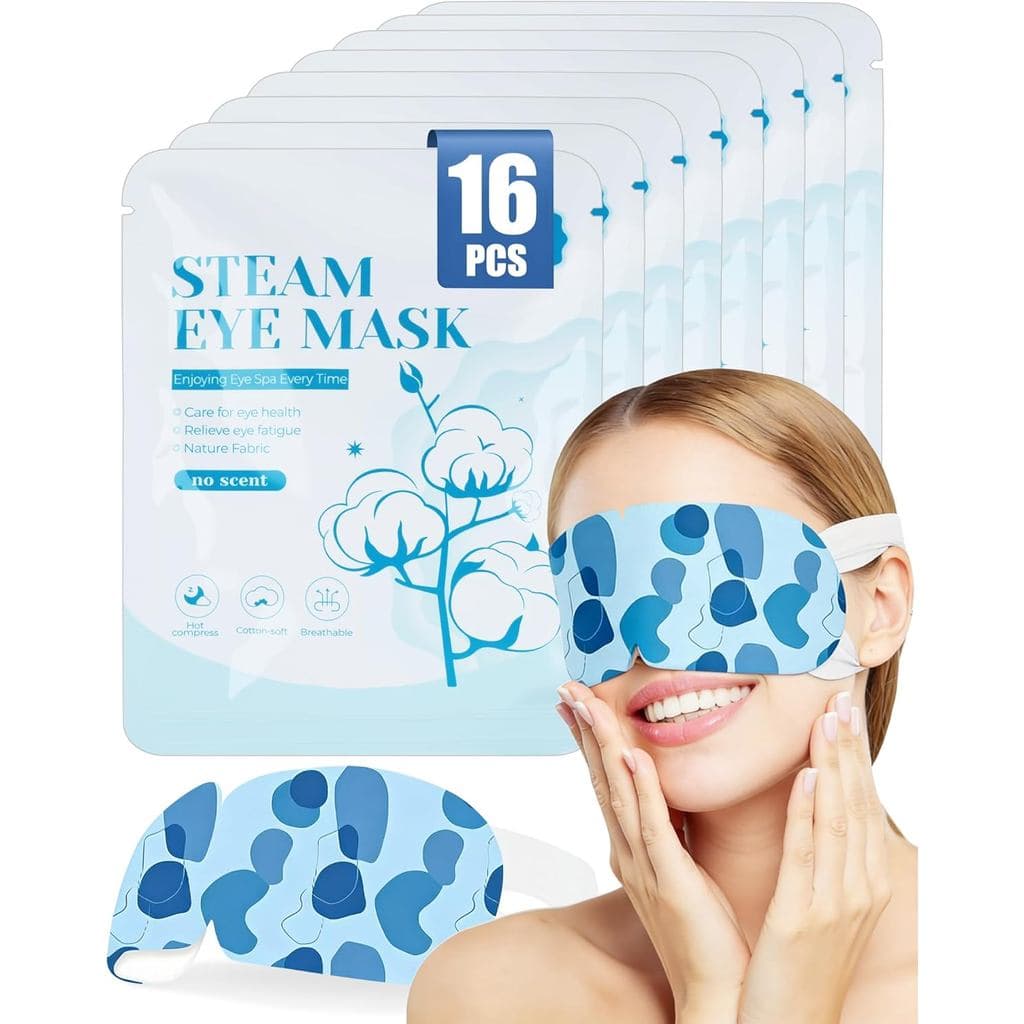 Conjunto de 16 máscaras oculares aquecidas, máscaras descartáveis de vapor relaxantes, sem fragrância, adequadas para ho