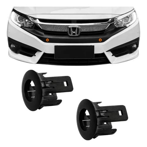 Par Acabamento Moldura Sensor Estacionamento Honda Civic G10 Preto