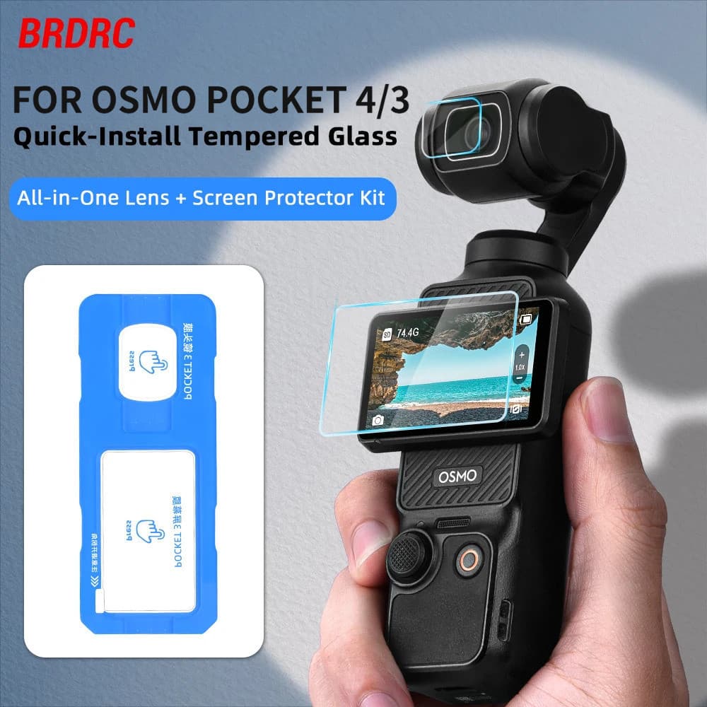 Compatível com a ferramenta de proteção de tela DJI POCKET 4/3, película protetora de alta definição, lente anti-riscos