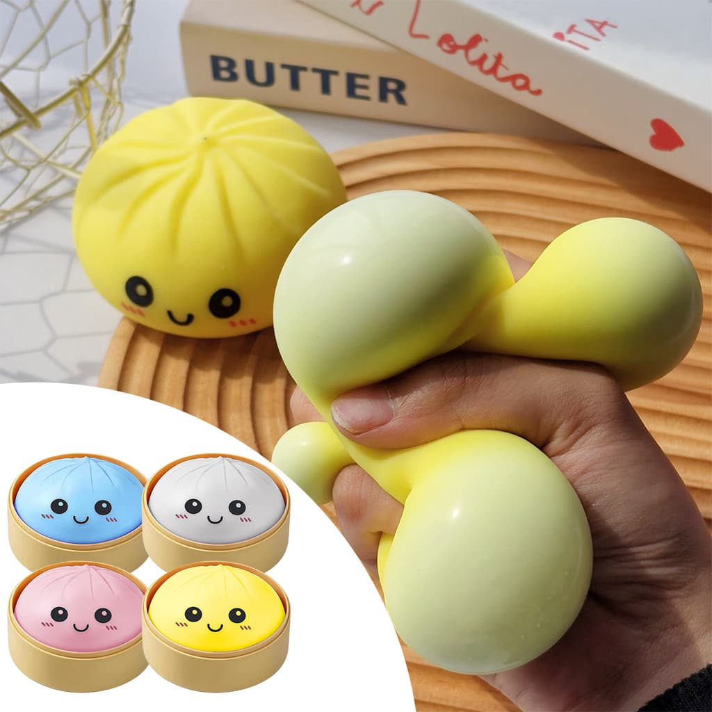 Guugei Bonito Pão Cozido No Vapor Brinquedo Mole Bolinho Squishies Alívio Do Estresse Macio Sensorial Espremer