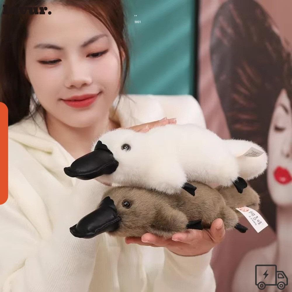 Bonecos De Pelúcia De Animais LOVUR , Brinquedos Ornitorrinco De Simulação Branco/Cinza Adequados Para A Pele , 30/35/45