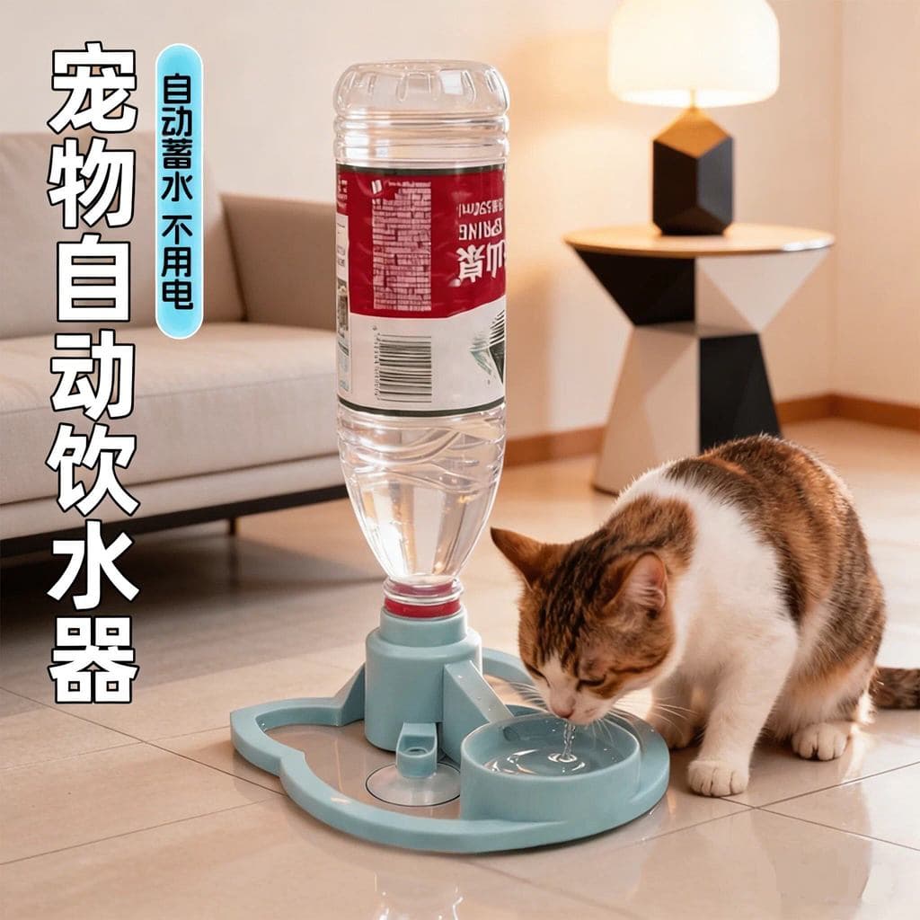 Dispensador de água para gatos, fonte potável automática para animais de estimação, tigela de água desconectada, não mol