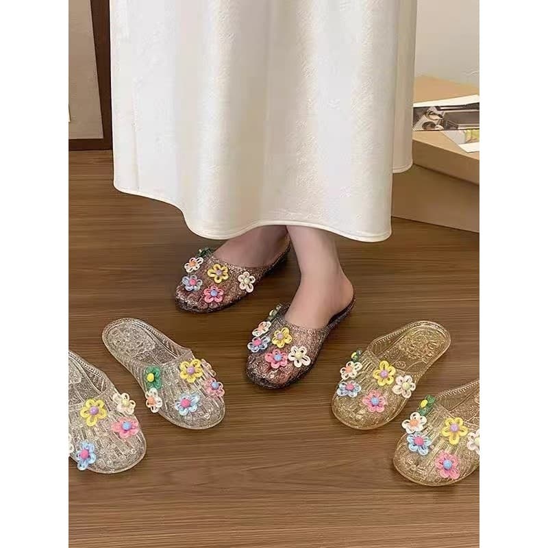 Sapatos de geléia sapatos de cristal coreano acessórios DIY sandálias de princesa 2026 verão venda quente viagem foto sa