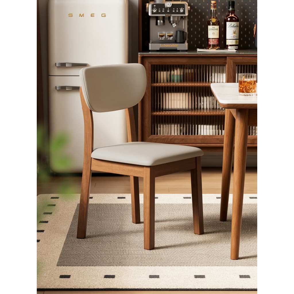 Cadeira de jantar de madeira maciça, cadeira de jantar para restaurante doméstico, moderno e minimalista, bolsa macia, c