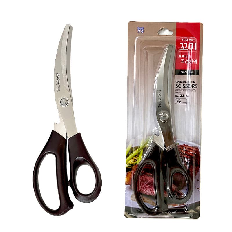 Coreano Gaomei tesoura de aço inoxidável tesoura curvada churrasqueira especial churrasco fritar carne tesoura c
