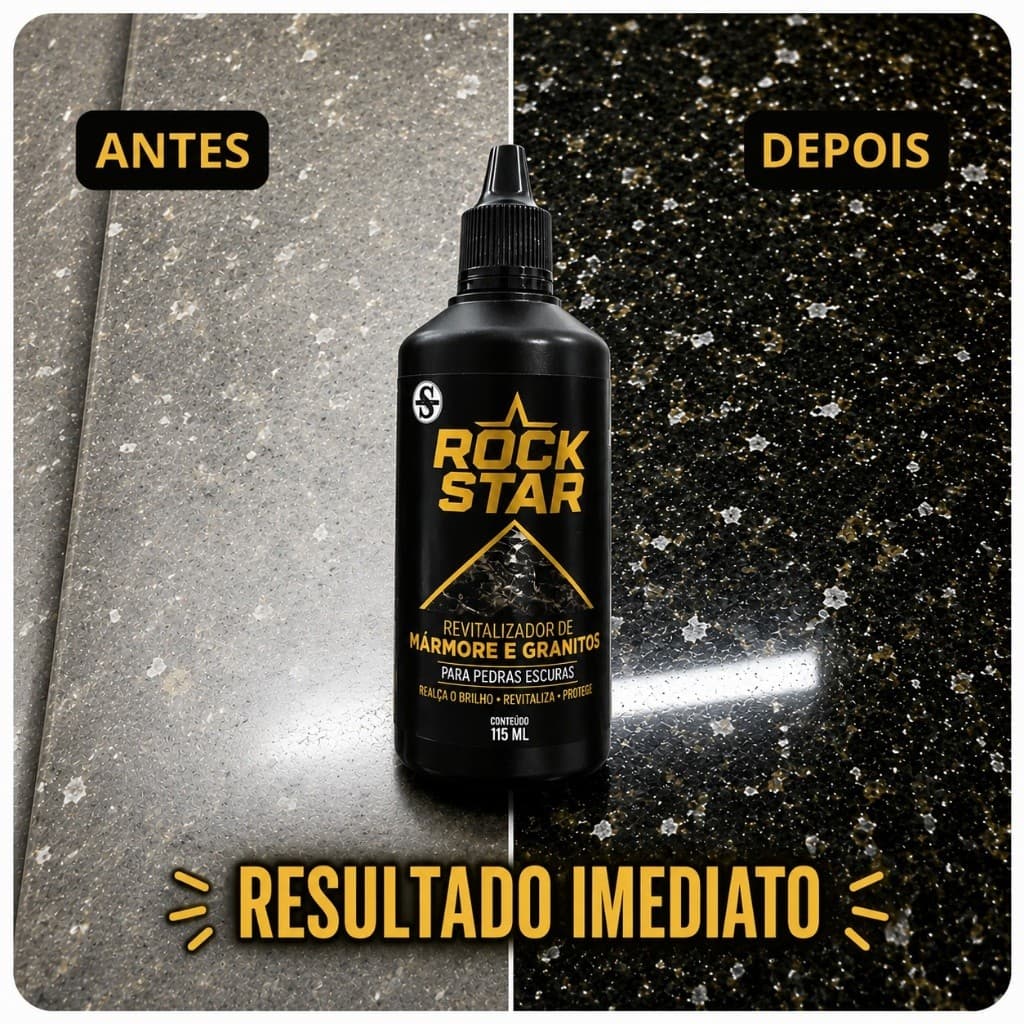 Limpa Revitaliza Granito Mármore Realça cor intensificador Rock Star