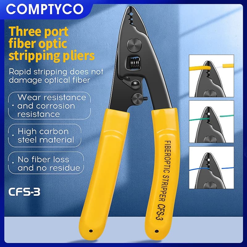 CFS-3 Alicate Descascador De Fibra Óptica De Três Portas , Descascadores De Fios Para Ferramentas FTTH , De Descascament