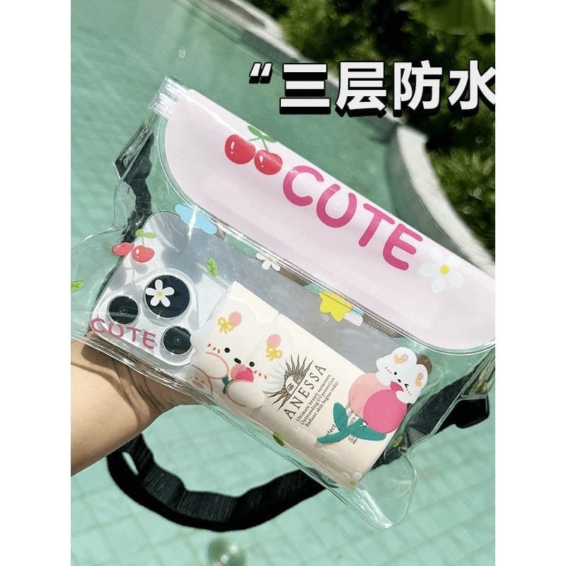 Bolsa de cintura mensageiro com proteção quádrupla, tela sensível ao toque, equipamento de natação para foto, parque aqu