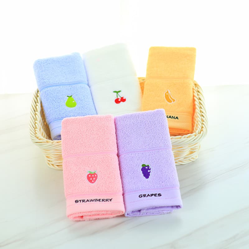 Jieliya fresco macio forte absorvente bonito crianças toalha E3113 novo produto toalha de algodão puro frutas bebê prime