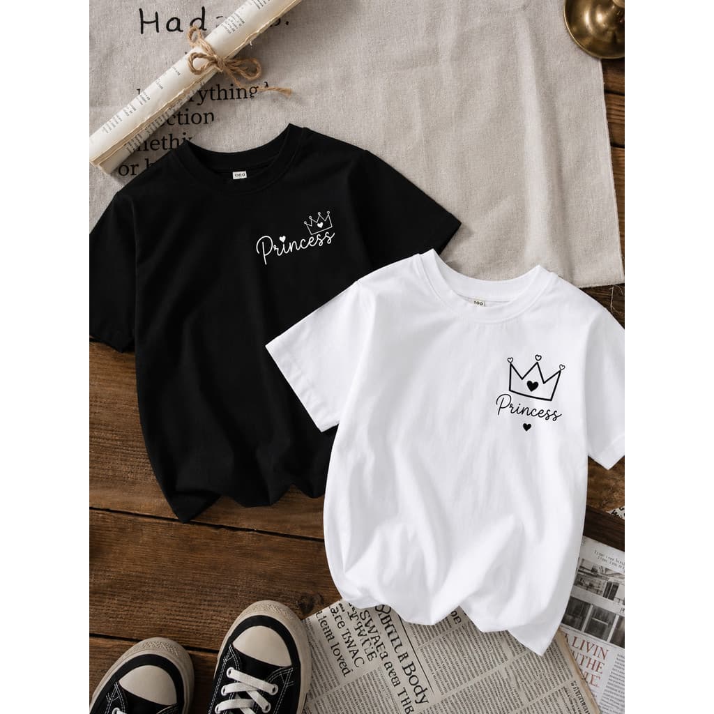 Camiseta Infantil Menina Princesa Roupa Infantil 100% Algodão Moderna Confortável 2 a 16 Anos