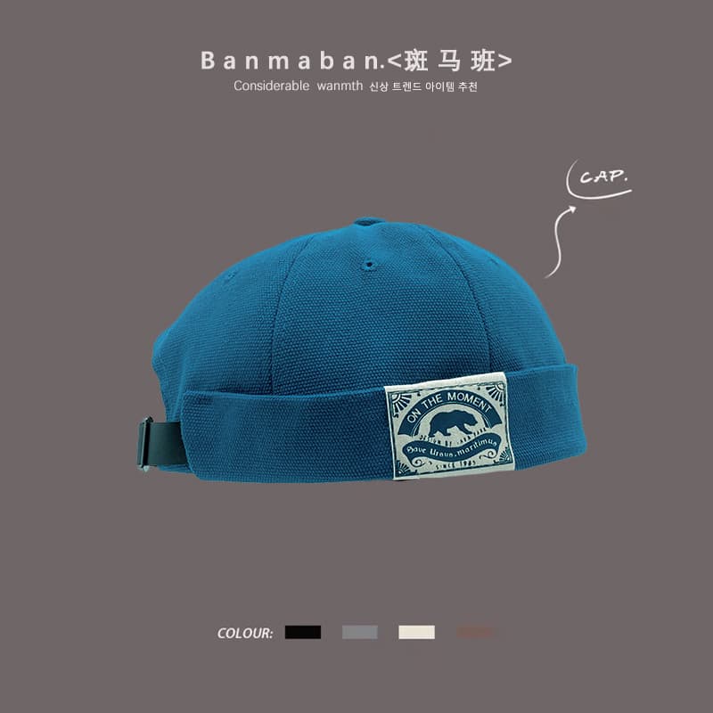 Chapéu sem aba masculino feminino japonês melão chapéu de couro na moda Hip-Hop chapéu melancia Yuppie senhorio chapéu b
